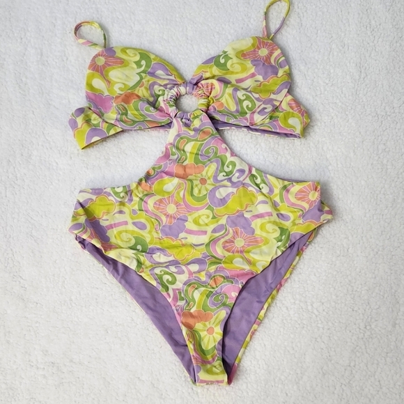 New!Beach Riot Kristen One Piece-Psychedelic Sunshine - Picture 5 of 14